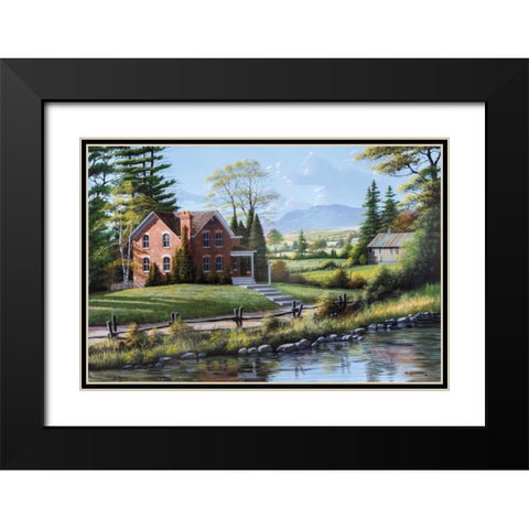 Fields of Gold and Green Black Modern Wood Framed Art Print with Double Matting by Saunders, Bill