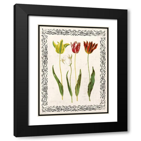 Spring Blooms I Black Modern Wood Framed Art Print with Double Matting by Berg, Sabine