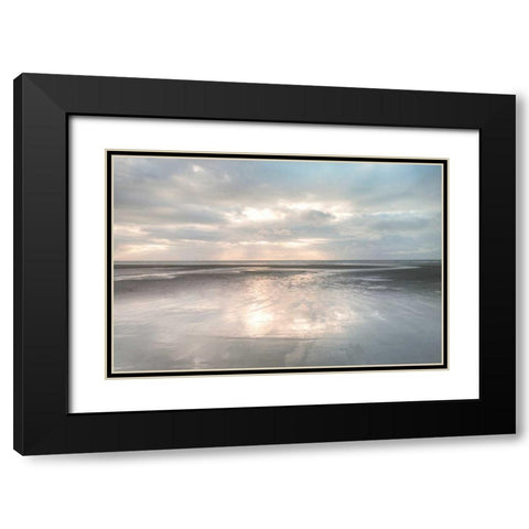 Silver Sands Black Modern Wood Framed Art Print with Double Matting by Frank, Assaf