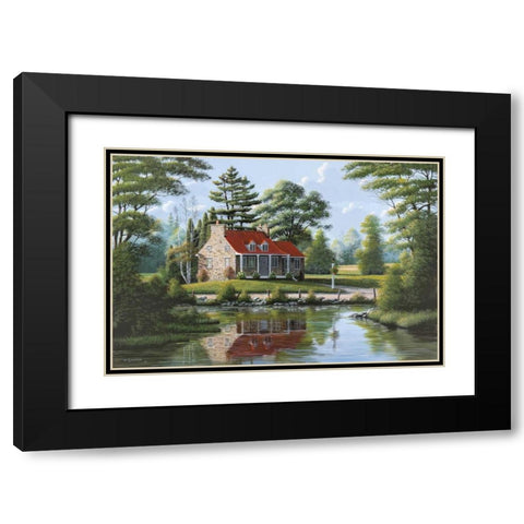 Summer Breeze Black Modern Wood Framed Art Print with Double Matting by Saunders, Bill
