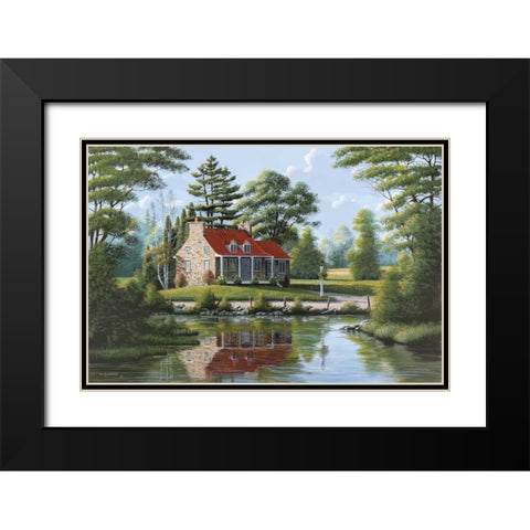 Summer Breeze Black Modern Wood Framed Art Print with Double Matting by Saunders, Bill