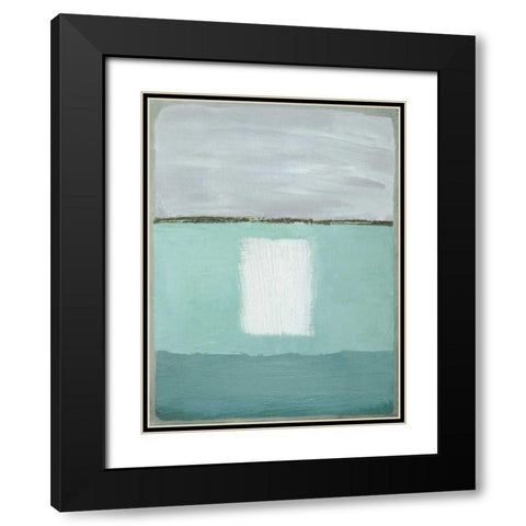 Azure Blue II Black Modern Wood Framed Art Print with Double Matting by Gold, Caroline
