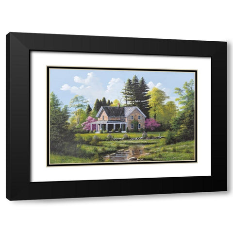 Rippling Stream Black Modern Wood Framed Art Print with Double Matting by Saunders, Bill