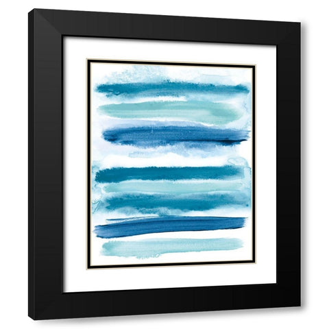 Waves II Black Modern Wood Framed Art Print with Double Matting by Vindedzis, Rita