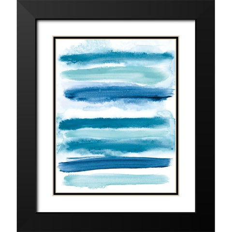 Waves II Black Modern Wood Framed Art Print with Double Matting by Vindedzis, Rita