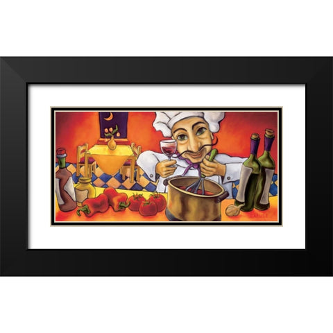 Maurice Black Modern Wood Framed Art Print with Double Matting by Rafuse, Will