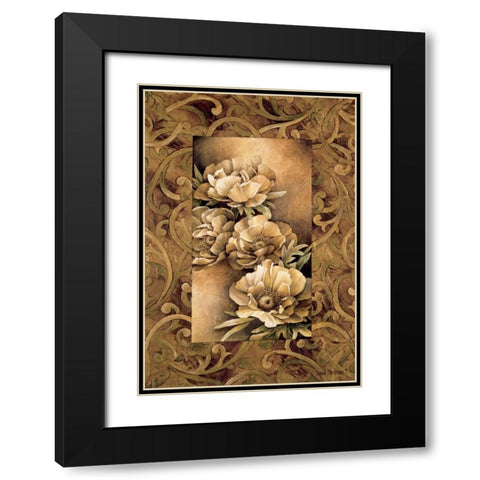 Poppies I Black Modern Wood Framed Art Print with Double Matting by Thompson, Linda