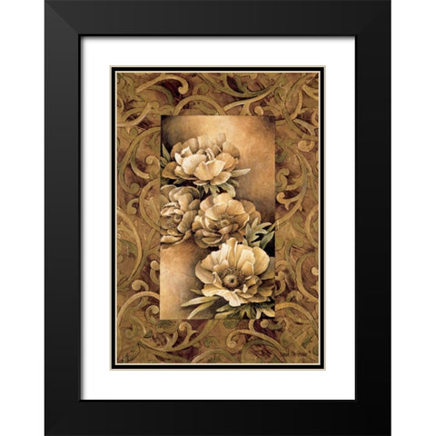 Poppies I Black Modern Wood Framed Art Print with Double Matting by Thompson, Linda