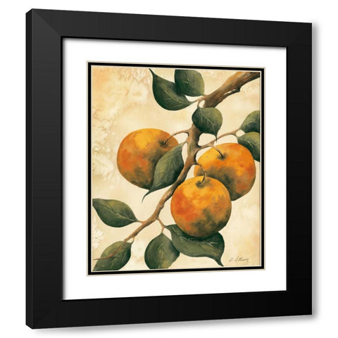 Italian Harvest - Oranges Black Modern Wood Framed Art Print with Double Matting by Allison, Doris