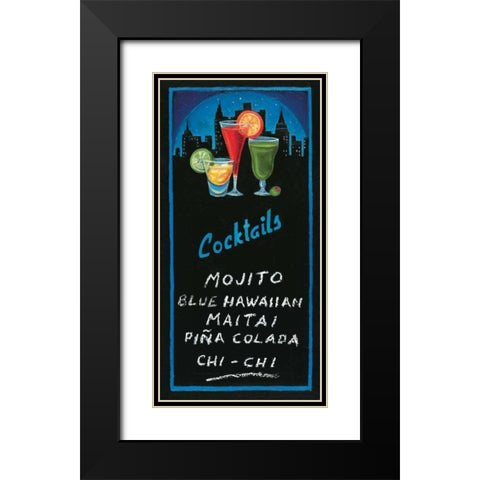 Cocktails Black Modern Wood Framed Art Print with Double Matting by Rafuse, Will