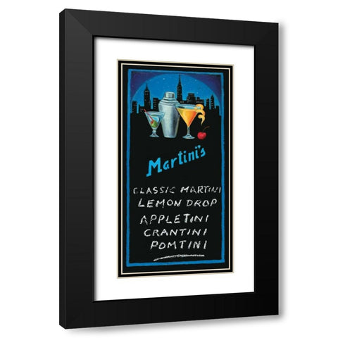 Martinis Black Modern Wood Framed Art Print with Double Matting by Rafuse, Will