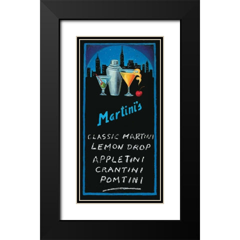 Martinis Black Modern Wood Framed Art Print with Double Matting by Rafuse, Will