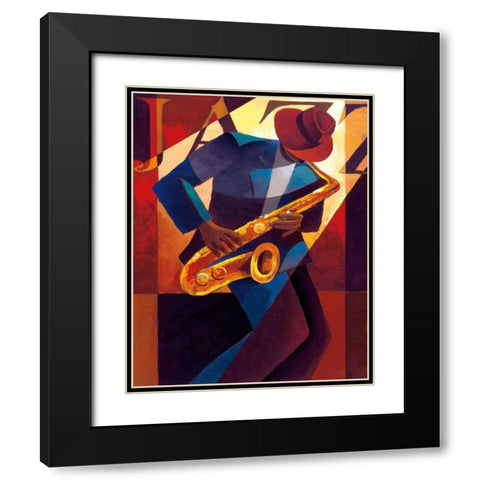 Bebop Black Modern Wood Framed Art Print with Double Matting by Mallett, Keith