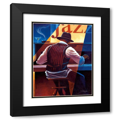 Ragtime Black Modern Wood Framed Art Print with Double Matting by Mallett, Keith