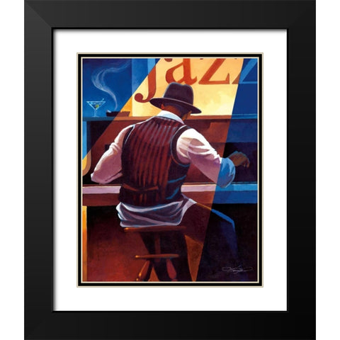 Ragtime Black Modern Wood Framed Art Print with Double Matting by Mallett, Keith