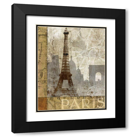 April In Paris Black Modern Wood Framed Art Print with Double Matting by Mallett, Keith