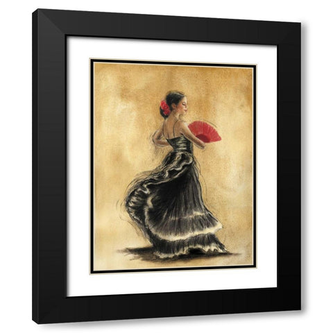 Flamenco Dancer II Black Modern Wood Framed Art Print with Double Matting by Gold, Caroline