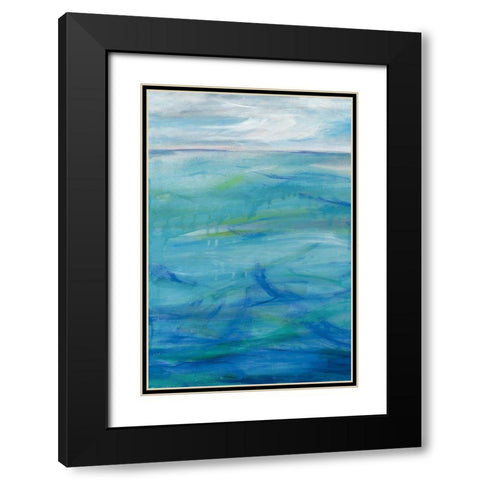 Deep Blue I Black Modern Wood Framed Art Print with Double Matting by Eider, Georgia