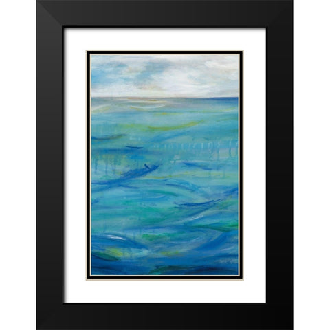 Deep Blue II Black Modern Wood Framed Art Print with Double Matting by Eider, Georgia
