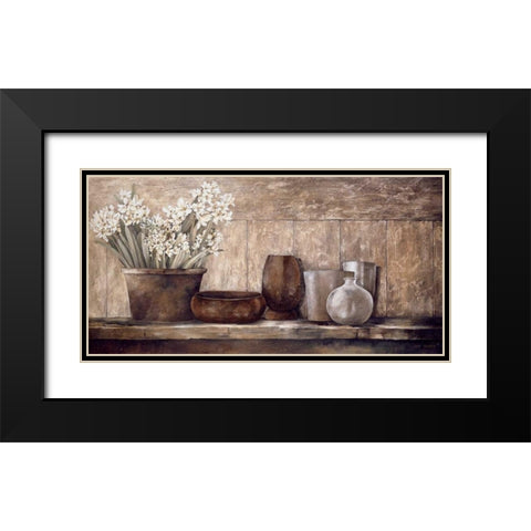 Hyacinth on a Sideboard Black Modern Wood Framed Art Print with Double Matting by Thompson, Linda