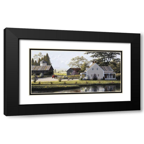 The Red Tractor Black Modern Wood Framed Art Print with Double Matting by Saunders, Bill