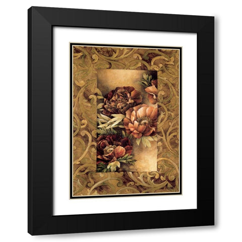 Poppies II Black Modern Wood Framed Art Print with Double Matting by Thompson, Linda