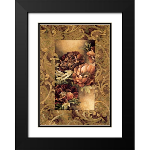 Poppies II Black Modern Wood Framed Art Print with Double Matting by Thompson, Linda