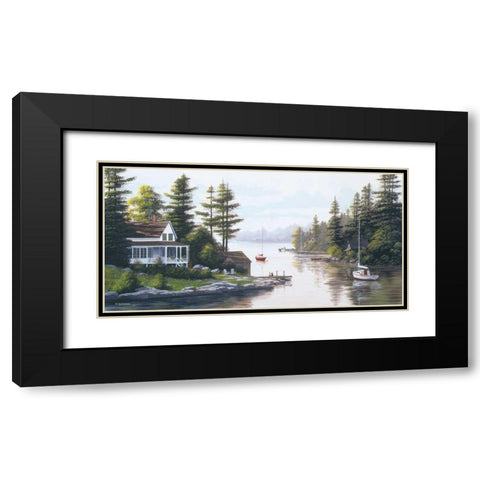 Cottage Country Black Modern Wood Framed Art Print with Double Matting by Saunders, Bill