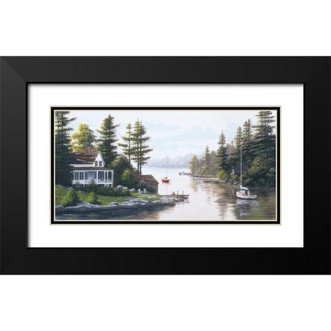 Cottage Country Black Modern Wood Framed Art Print with Double Matting by Saunders, Bill