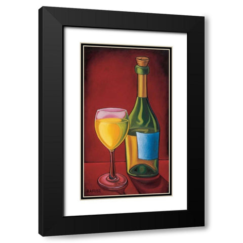 White Wine Black Modern Wood Framed Art Print with Double Matting by Rafuse, Will