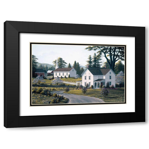 Apple Blossom Time Black Modern Wood Framed Art Print with Double Matting by Saunders, Bill