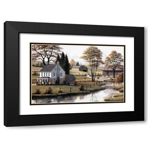 Autumn Grazing Black Modern Wood Framed Art Print with Double Matting by Saunders, Bill