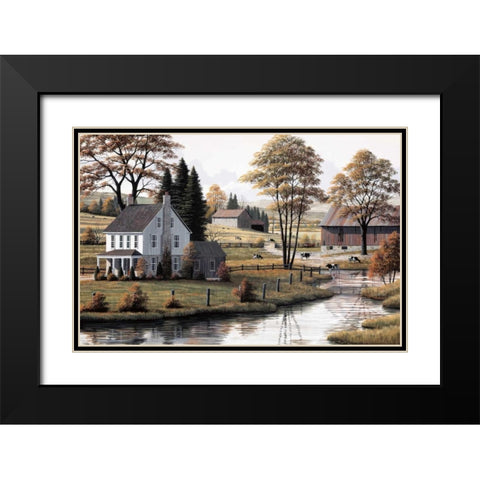 Autumn Grazing Black Modern Wood Framed Art Print with Double Matting by Saunders, Bill