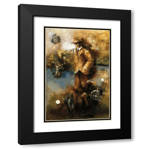 At The Club Black Modern Wood Framed Art Print with Double Matting by Azim, Roya