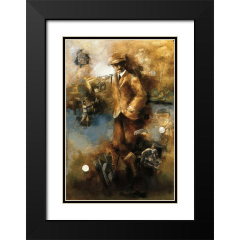 At The Club Black Modern Wood Framed Art Print with Double Matting by Azim, Roya