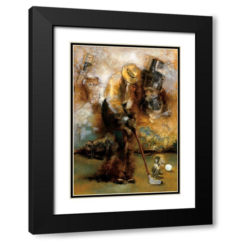 Swingin Black Modern Wood Framed Art Print with Double Matting by Azim, Roya