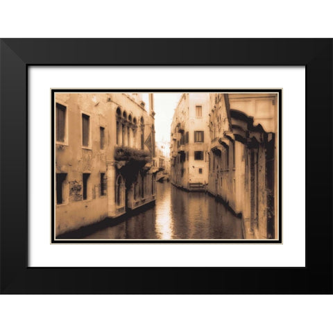 Venice Canal Black Modern Wood Framed Art Print with Double Matting by Cook, Jamie
