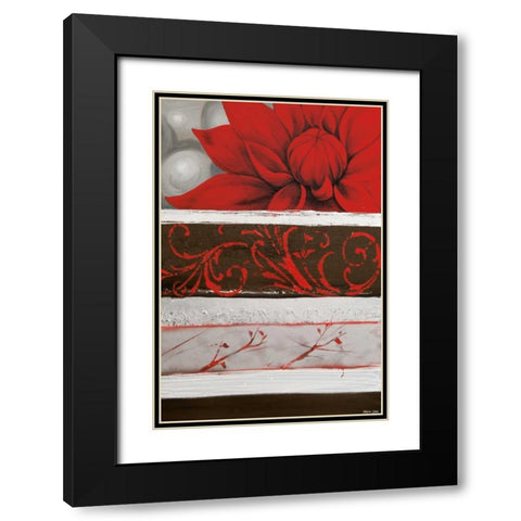 Sumptuous Red Black Modern Wood Framed Art Print with Double Matting by Copley, Jasmin Zara