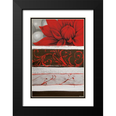 Sumptuous Red Black Modern Wood Framed Art Print with Double Matting by Copley, Jasmin Zara