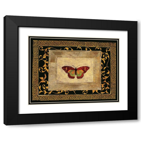 Winged Ornament II Black Modern Wood Framed Art Print with Double Matting by Hayes, Alan