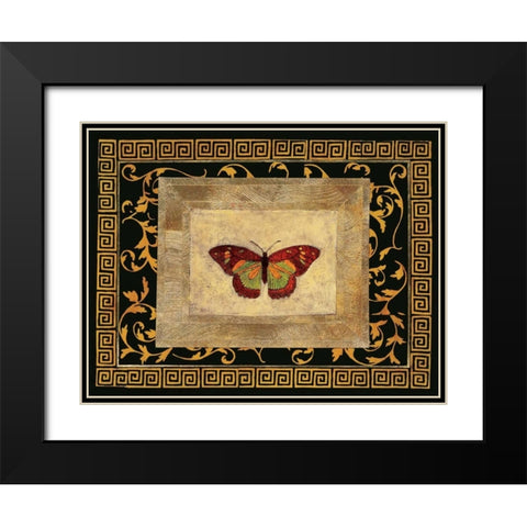 Winged Ornament II Black Modern Wood Framed Art Print with Double Matting by Hayes, Alan