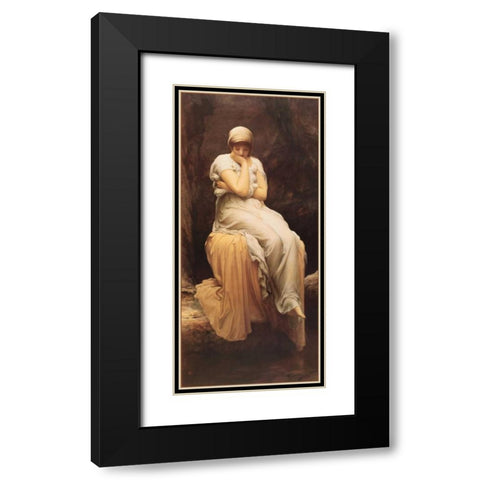 Solitude Black Modern Wood Framed Art Print with Double Matting by Leighton, Lord Frederic