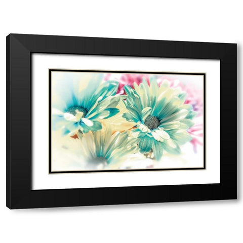 Colored Stars Black Modern Wood Framed Art Print with Double Matting by Marie, Dina