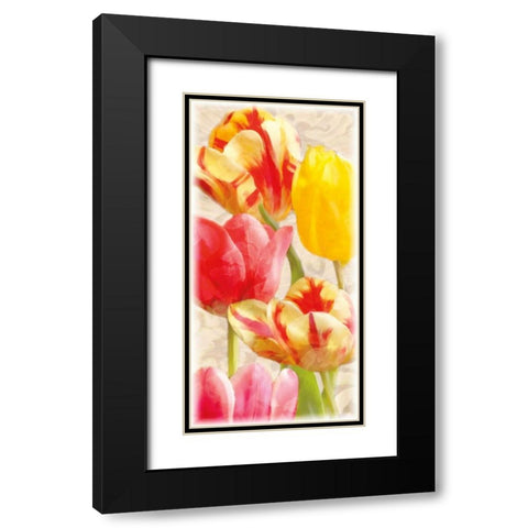 Glowing Tulips I Black Modern Wood Framed Art Print with Double Matting by Pahl, Janel