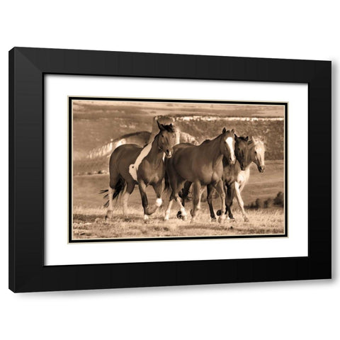 Morning Stroll Black Modern Wood Framed Art Print with Double Matting by Caro, Wendy