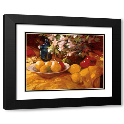 Still Life and Pears Black Modern Wood Framed Art Print with Double Matting by Craig, Philip