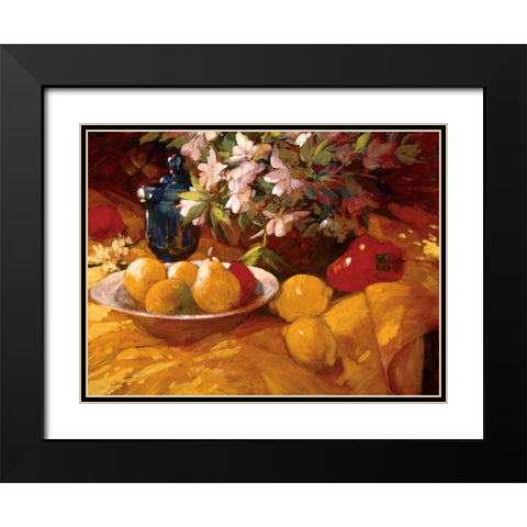 Still Life and Pears Black Modern Wood Framed Art Print with Double Matting by Craig, Philip