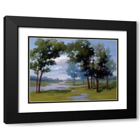 Wandering Water Black Modern Wood Framed Art Print with Double Matting by McMurry, Vicki