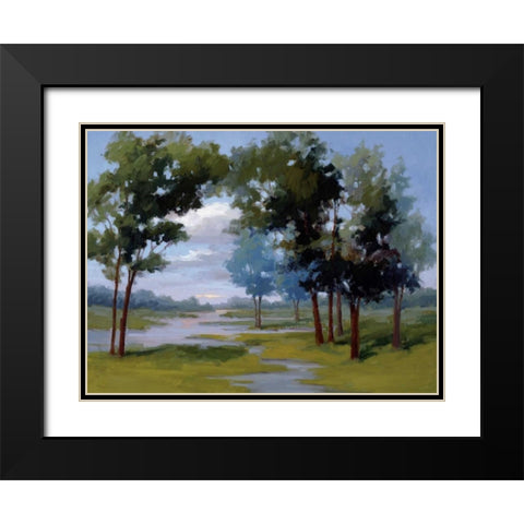 Wandering Water Black Modern Wood Framed Art Print with Double Matting by McMurry, Vicki