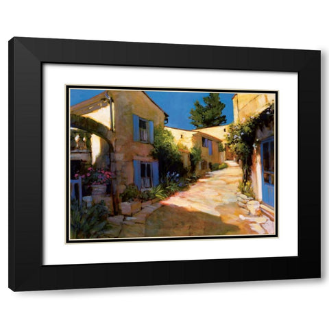 Village in Provence Black Modern Wood Framed Art Print with Double Matting by Craig, Philip